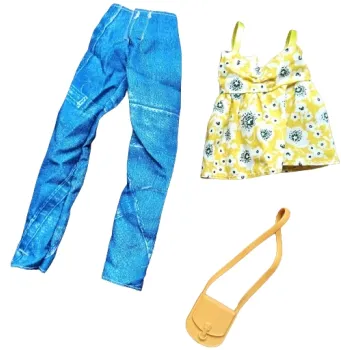 Ubranka dla Lalek SPODNIE BLUZKA TOREBKA Ciuchy A1