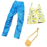 Ubranka dla Lalek SPODNIE BLUZKA TOREBKA Ciuchy A1