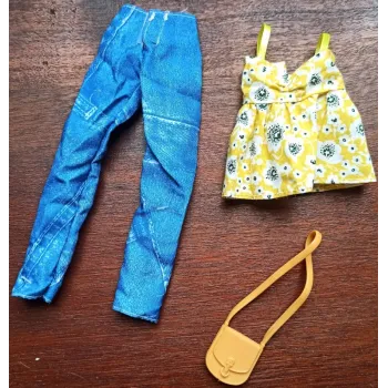 Ubranka dla Lalek SPODNIE BLUZKA TOREBKA Ciuchy A1