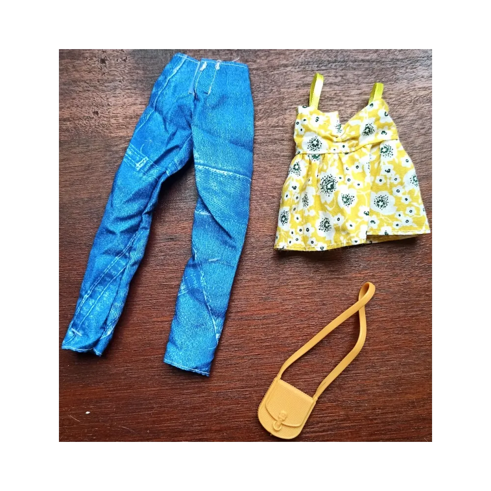 Ubranka dla Lalek SPODNIE BLUZKA TOREBKA Ciuchy A1