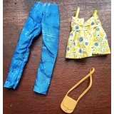 Ubranka dla Lalek SPODNIE BLUZKA TOREBKA Ciuchy A1