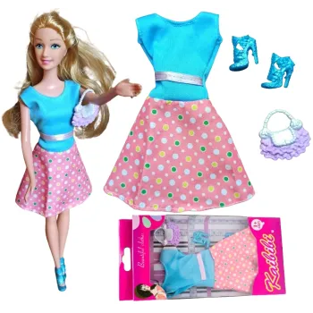 Ubranka dla Lalek SUKNIA BUTY TOREBKA sukienka A1