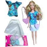 Ubranka dla Lalek SPÓDNICA BLUZKA TOREBKA spódniczka A1