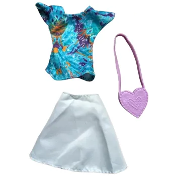 Ubranka dla Lalek SPÓDNICA BLUZKA TOREBKA spódniczka A1