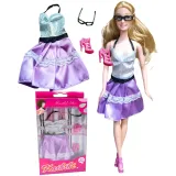 Ubranka dla Lalek SUKIENKA OKULARY BUTY spódniczka A1