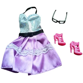 Ubranka dla Lalek SUKIENKA OKULARY BUTY spódniczka A1