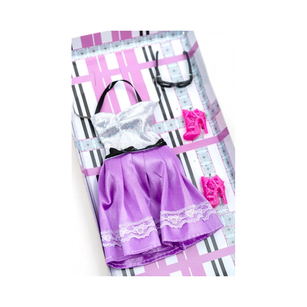 Ubranka dla Lalek SUKIENKA OKULARY BUTY spódniczka A1