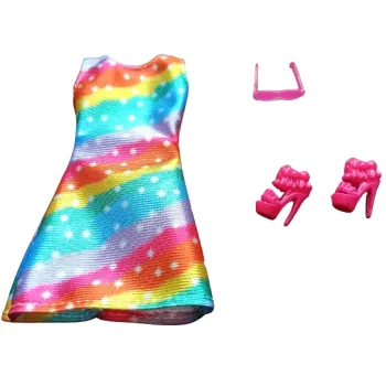 Ubranka dla Lalek SUKIENKA OKULARY BUTY suknia Ciuchy A1