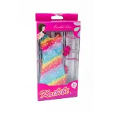 Ubranka dla Lalek SUKIENKA OKULARY BUTY suknia Ciuchy A1