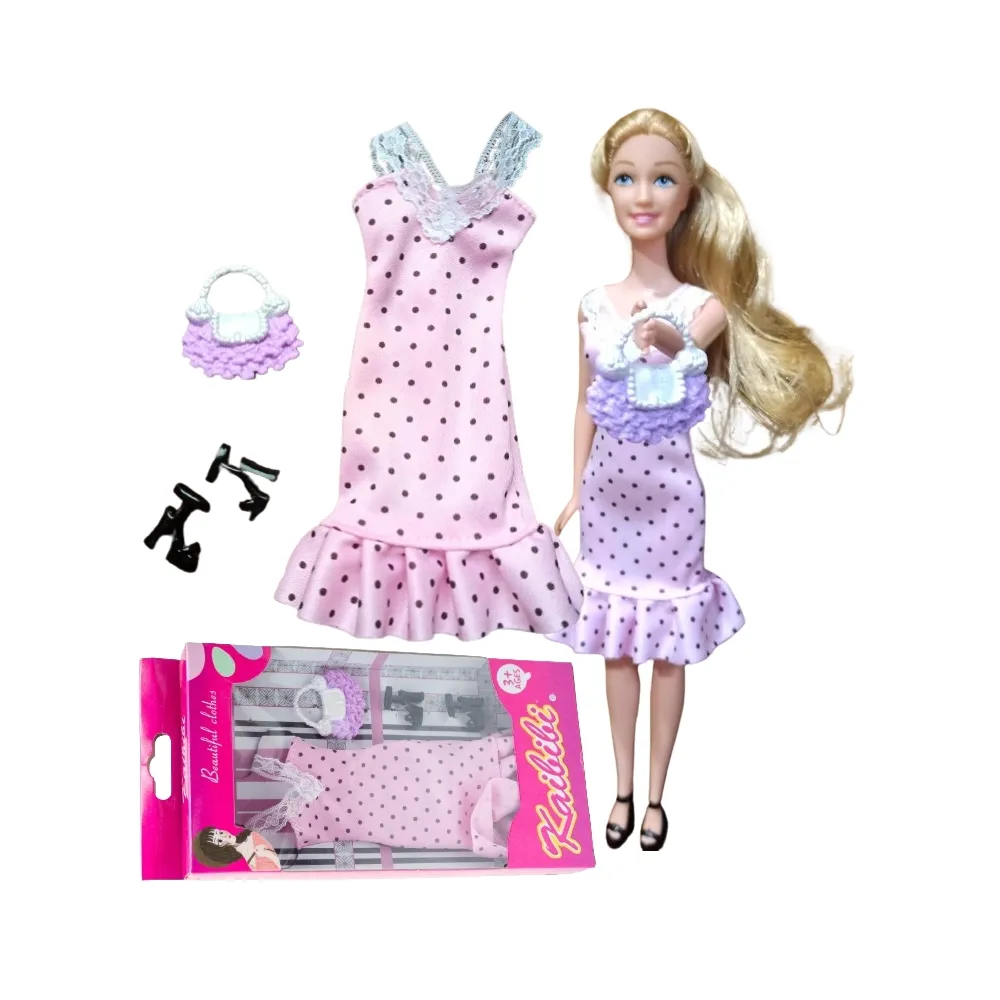 Ubranka dla Lalek SUKNIA TOREBKA BUTY sukienka Ciuchy A1