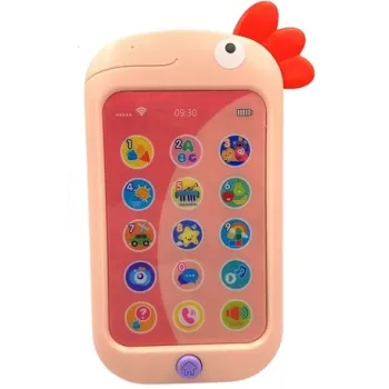 Edukacyjny telefon smartfon kogucik różowy UczniaczekCZ