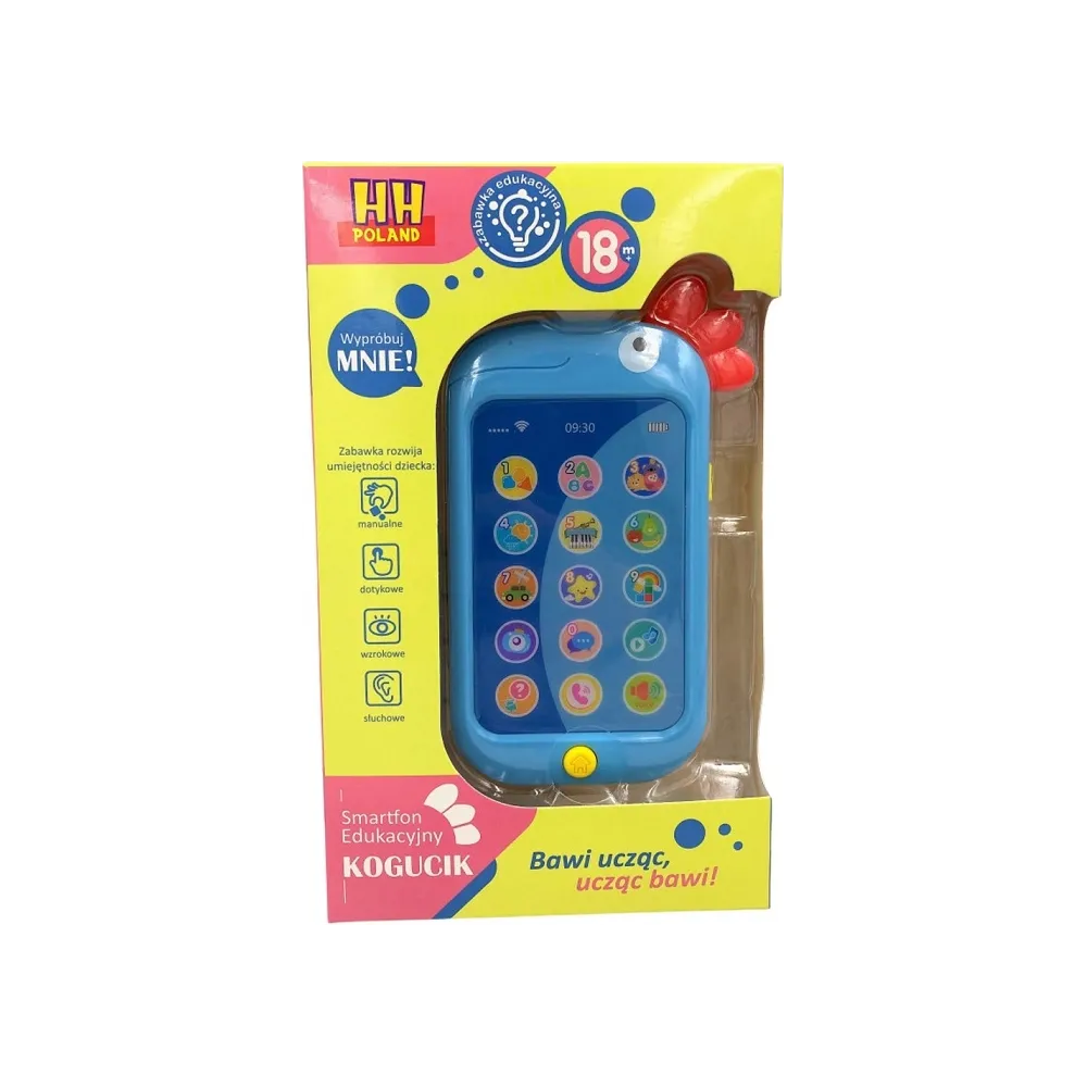 Edukacyjny Telefon Smartfon kogucik niebieskiCZ