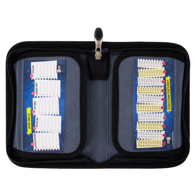 Funkcjonalny piórnik szkolny z mocowaniami