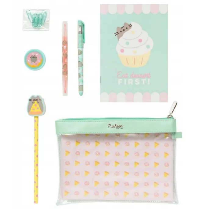 Przezroczysta saszetka z artykułami szkolnymi Pusheen The Cat