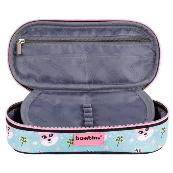 Saszetka szkolna Squirrel z komorą na suwaki i gumkami