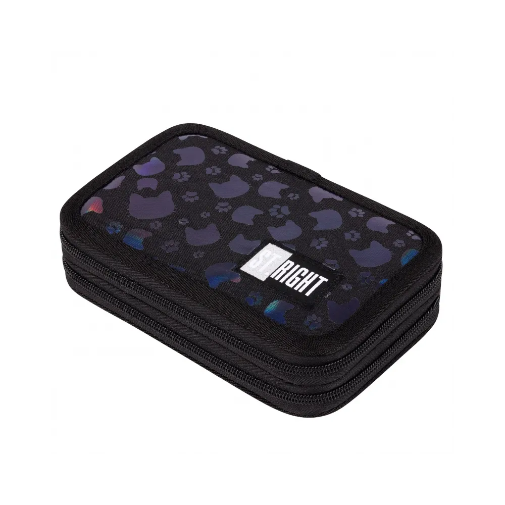 Piórnik dwupoziomowy z wyposażeniem Black cats PC-04 kotyG2