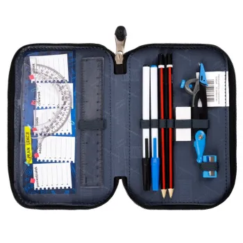 Piórnik dwupoziomowy z wyposażeniem Black cats PC-04 kotyG2