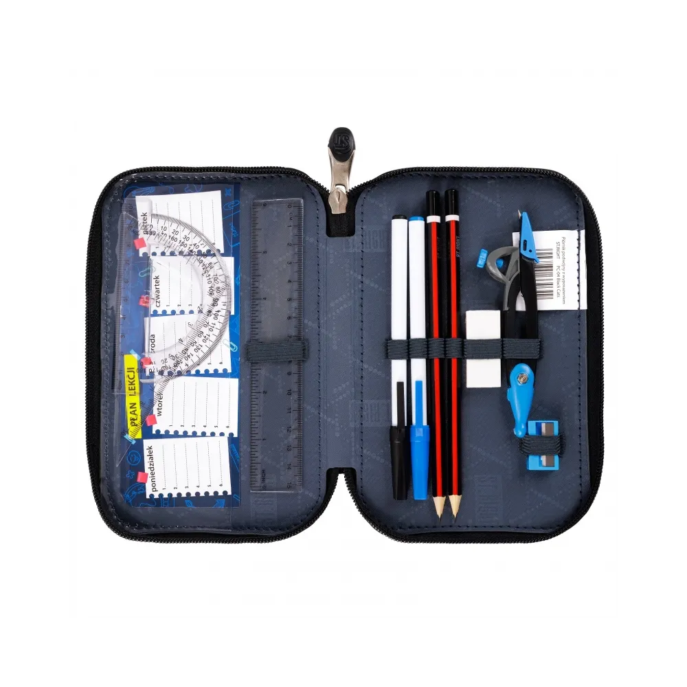 Piórnik dwupoziomowy z wyposażeniem Black cats PC-04 kotyG2