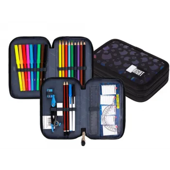 Piórnik dwupoziomowy z wyposażeniem Black cats PC-04 kotyG2