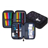 Piórnik dwupoziomowy z wyposażeniem Black cats PC-04 kotyG2