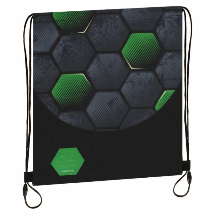 Worek na buty dla uczniów w designie piłki nożnej.