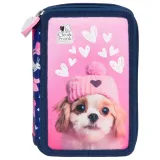 Piórnik Cleo i Frank z motywem pieska, idealny do szkoły.