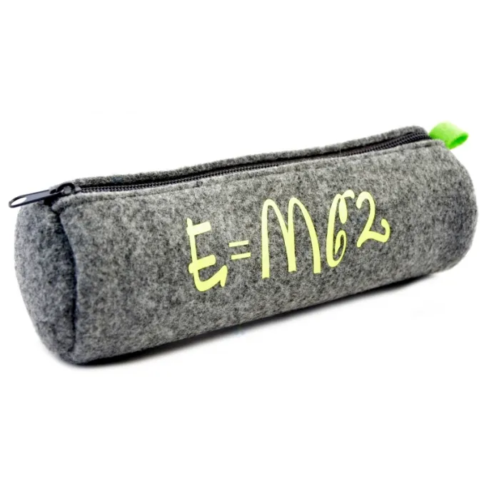 Praktyczny piórnik tuba EMC2 z filcu w kolorze żółtym