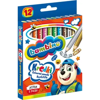 Kredki w oprawie drewnianej 12 kolorów Bambino G2