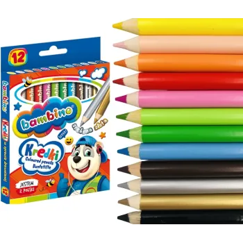 Kredki w oprawie drewnianej 12 kolorów Bambino G2