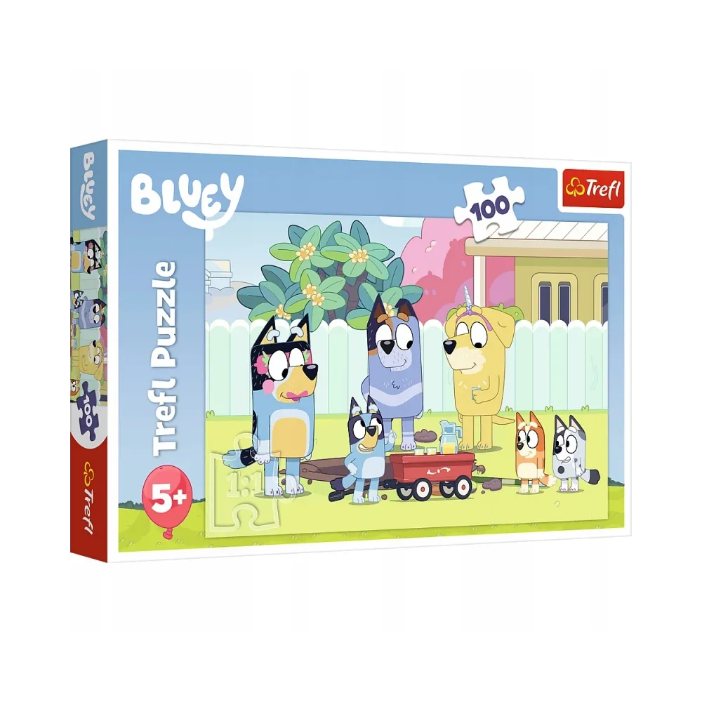 Puzzle 100 Pieski Psy Wesoły Świat Bluey Blu Trefl G2