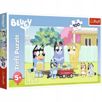 Puzzle 100 Pieski Psy Wesoły Świat Bluey Blu Trefl G2