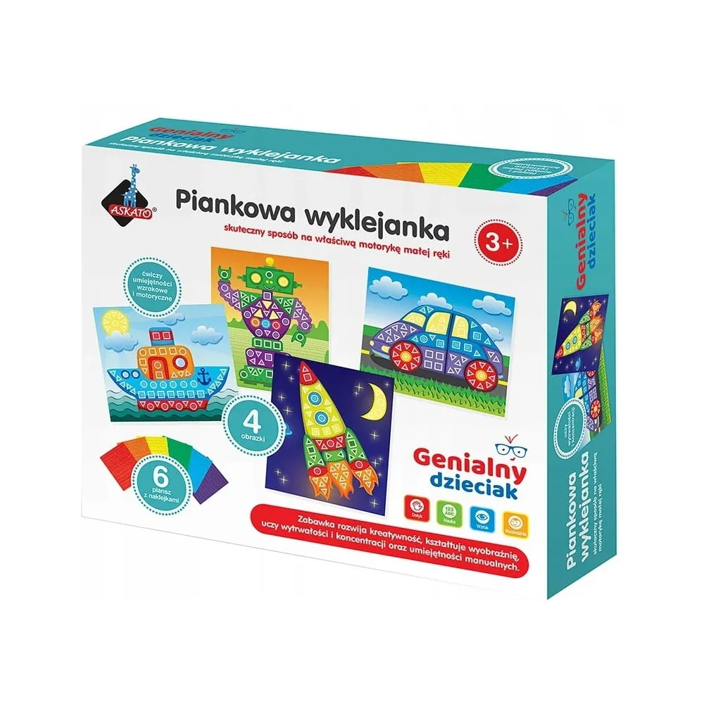 Mozaika z piankowymi elementami do wyklejania dla dzieci