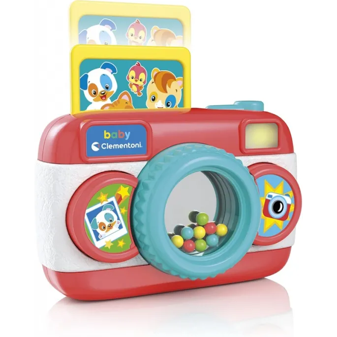 Aparat zabawka z efektami świetlnymi i dźwiękowymi dla maluchów.