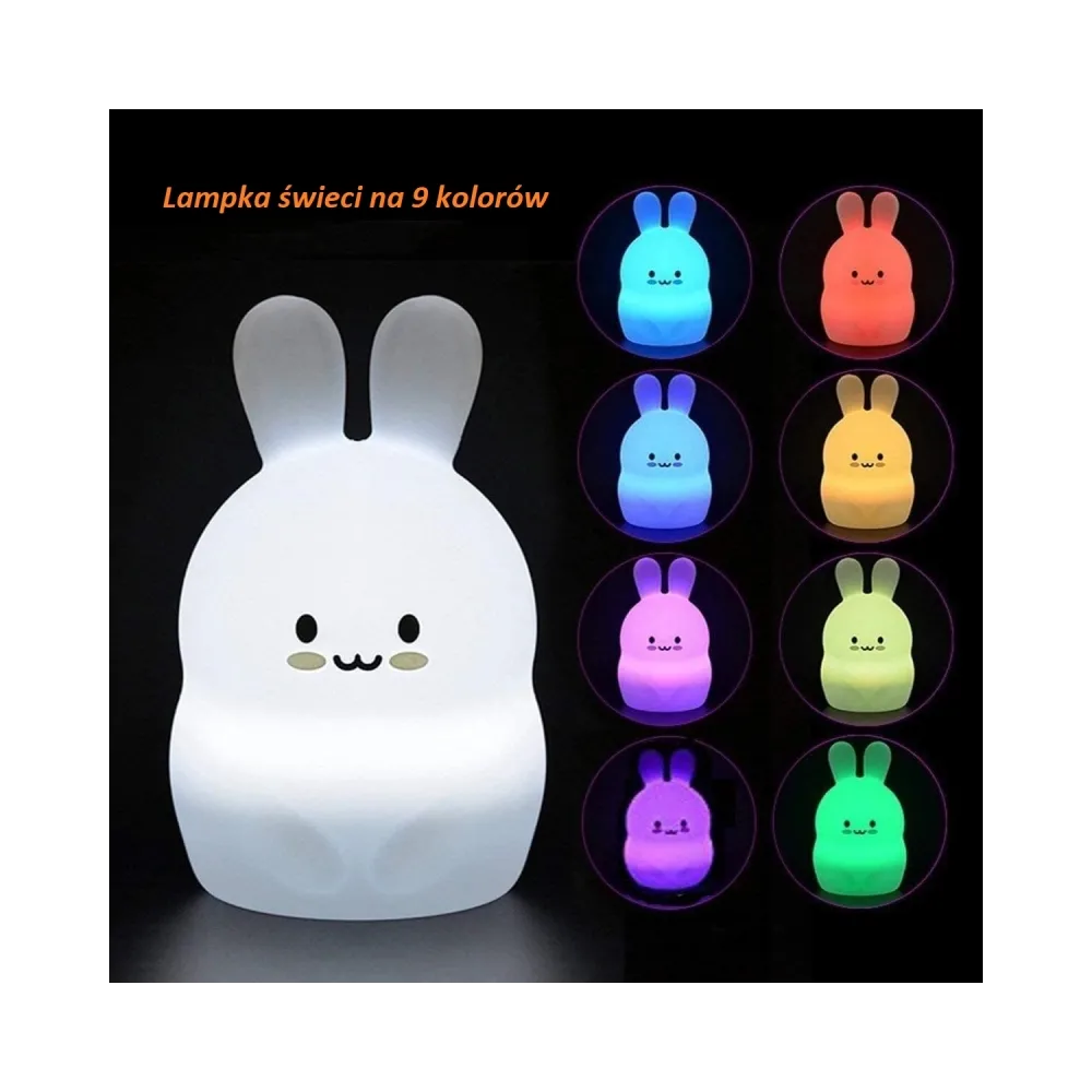 Śliczny Króliczek Lampka silikonowa na pilotaCZ