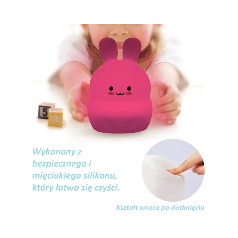 Śliczny Króliczek Lampka silikonowa na pilotaCZ