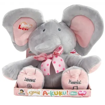 Słonik interaktywny Akuku mówi bawi uczy po polsku róż G2