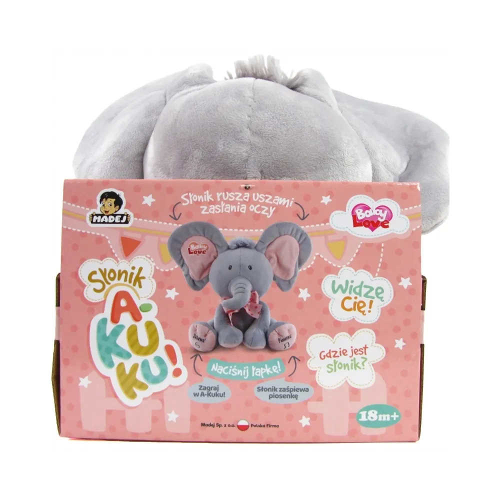 Słonik interaktywny Akuku mówi bawi uczy po polsku róż G2