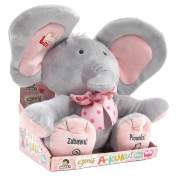 Słonik interaktywny Akuku mówi bawi uczy po polsku róż G2