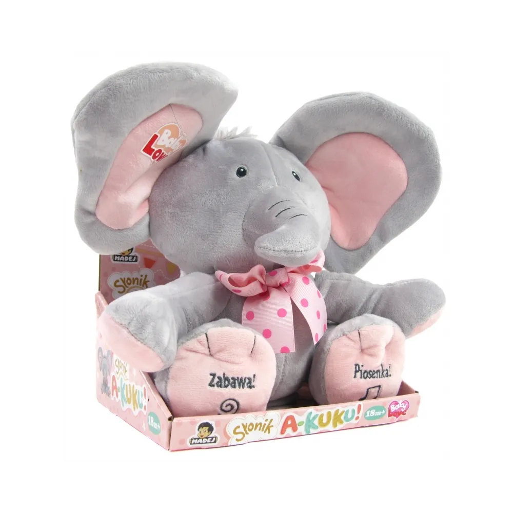 Słonik interaktywny Akuku mówi bawi uczy po polsku róż G2