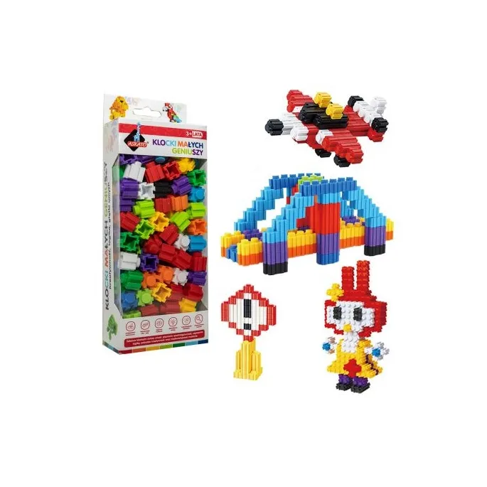 Zestaw klocków Małych Geniuszy stymulujący rozwój kreatywności.