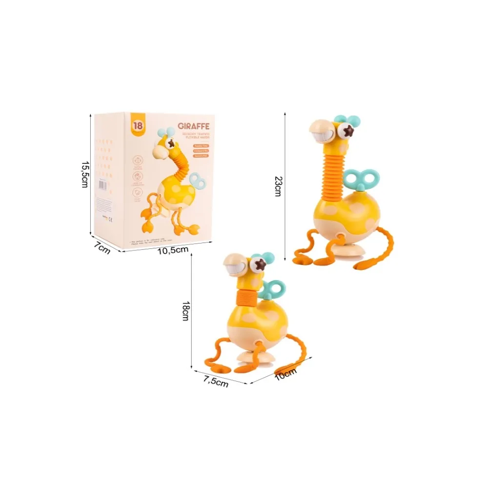 Sensoryczna żyrafka z różnorodnymi teksturami