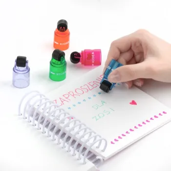 Stempelek roller pieczątki kolorowe 5 sztuk Kidea G2