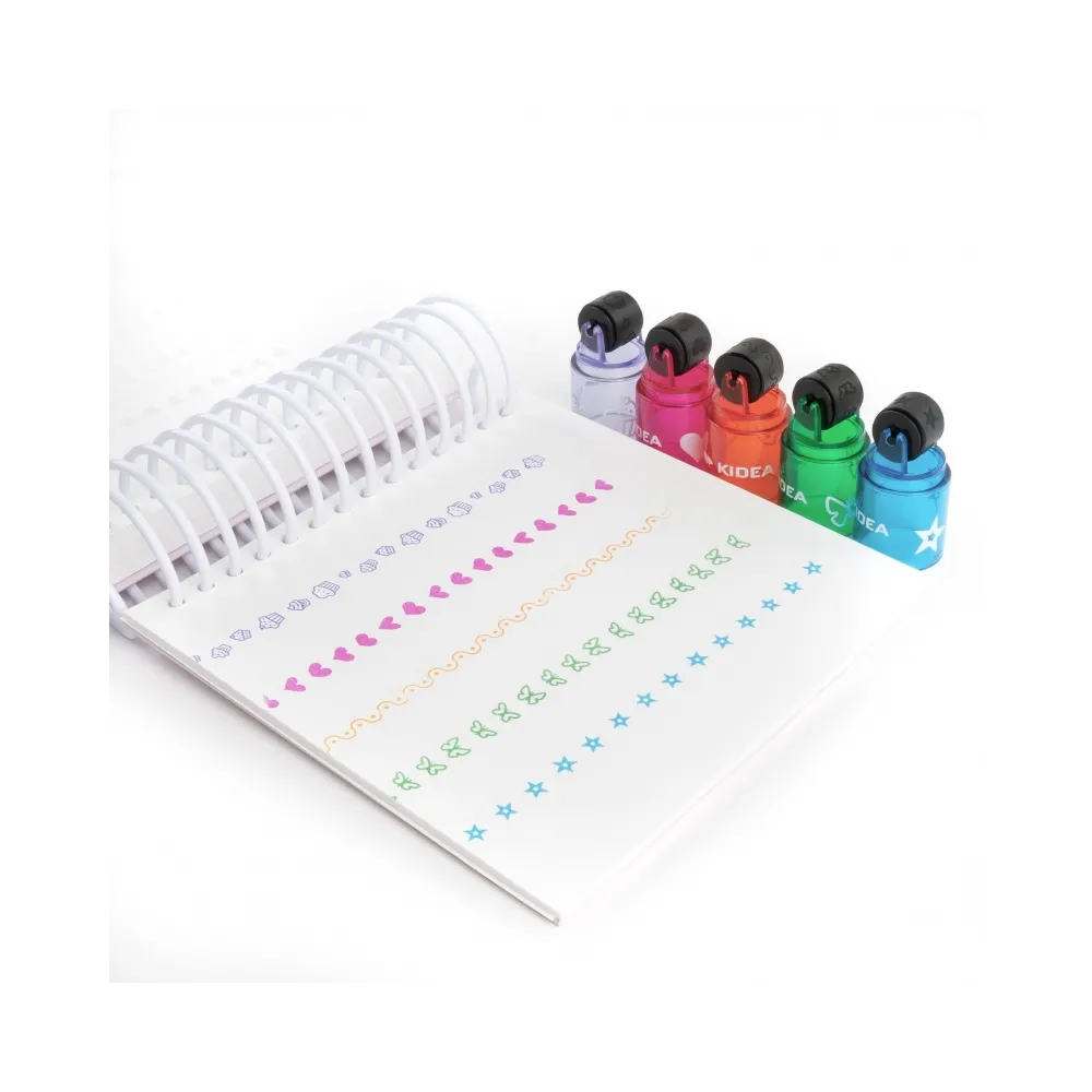 Stempelek roller pieczątki kolorowe 5 sztuk Kidea G2