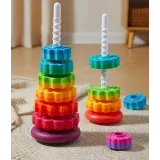 Kolorowa Tęczowa Wieża Piramidka 40 cm 6 dysków G2