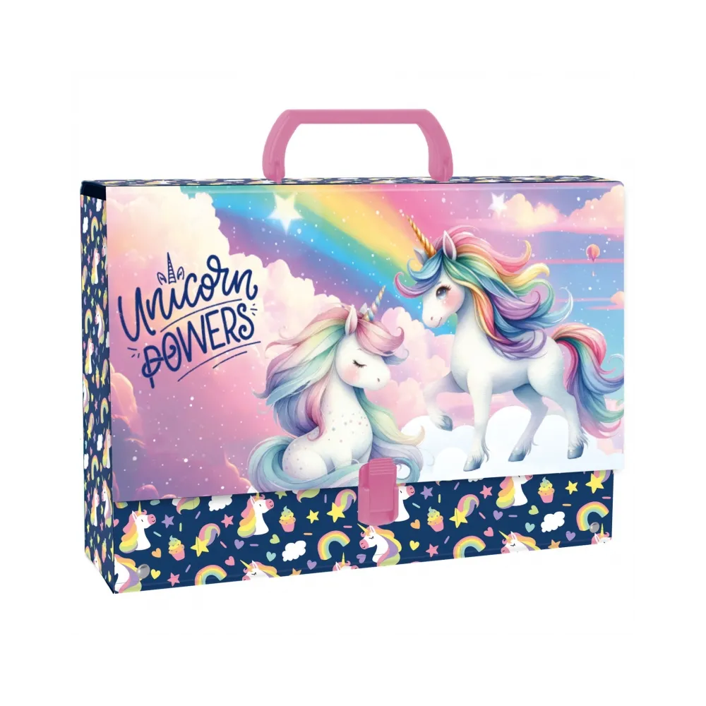 Teczka z rączką z motywem jednorożca dla małych artystów