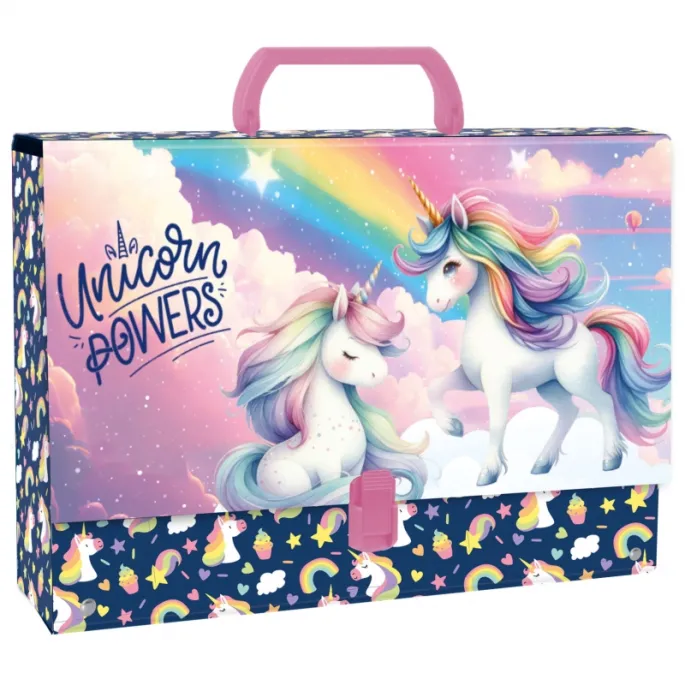 Teczka z rączką z motywem jednorożca dla małych artystów