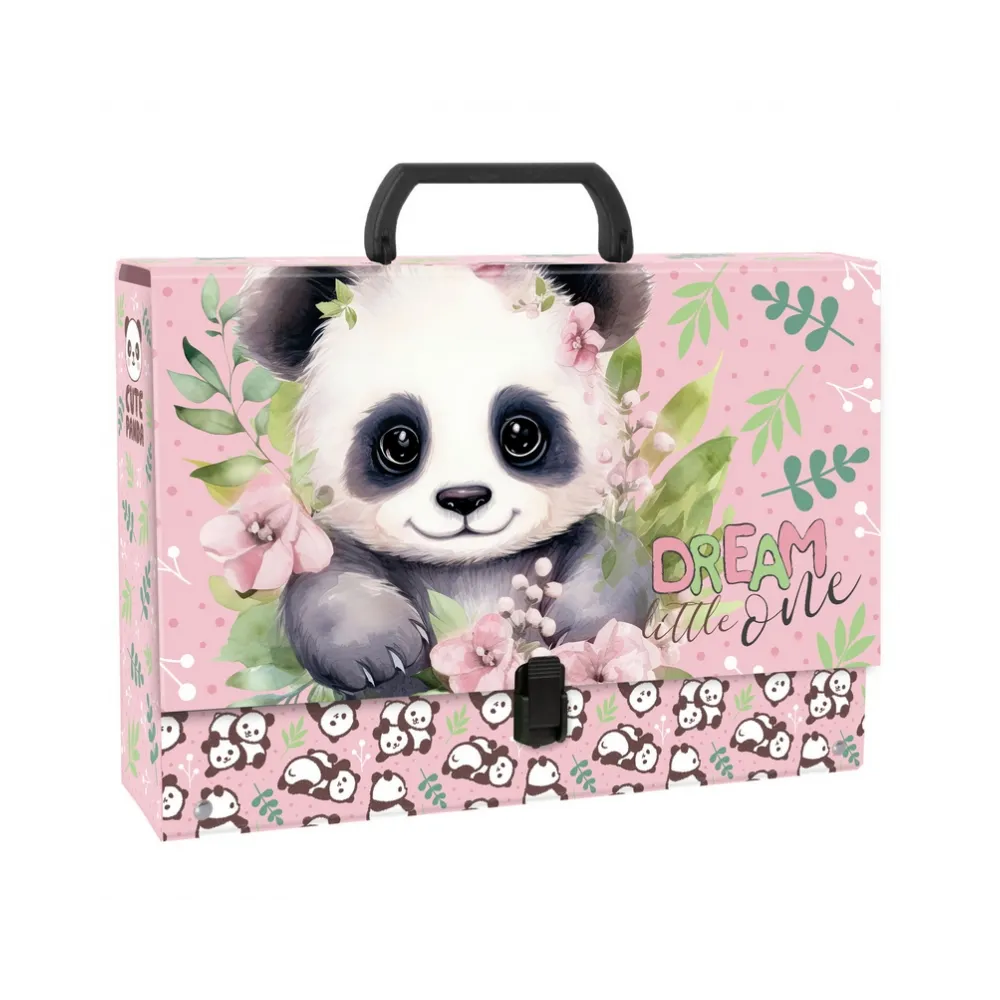 Gruba sztywna teczka do przechowywania prac plastycznych.