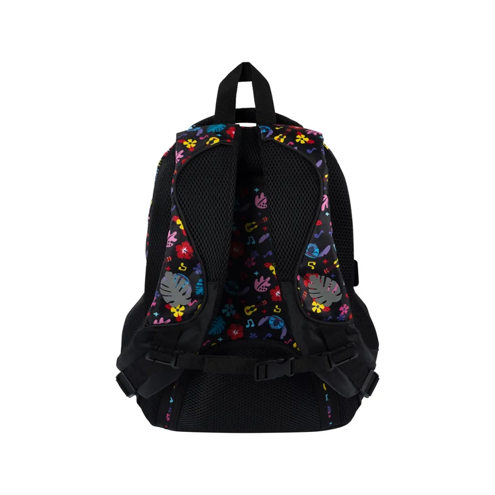 Plecak szkolny 4-komorowy Stitch Black Aloha St.Majewski G2