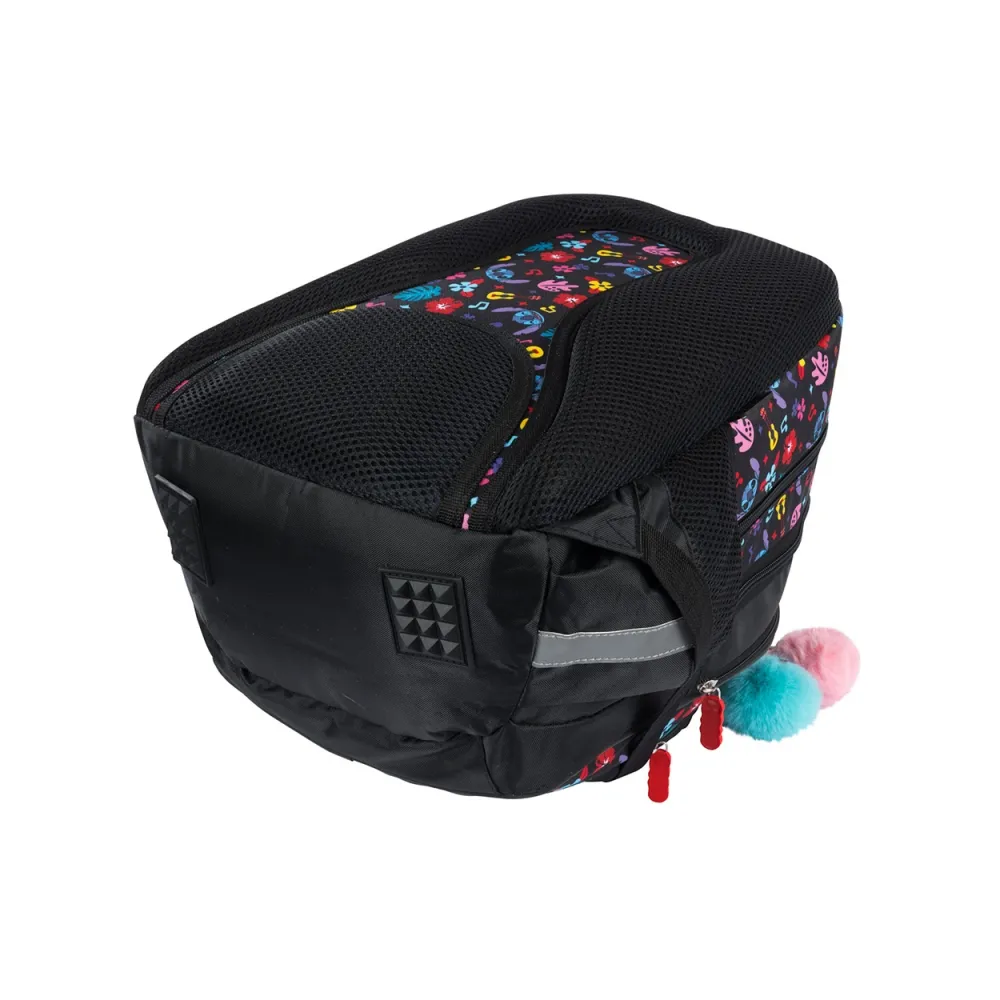 Plecak szkolny 4-komorowy Stitch Black Aloha St.Majewski G2