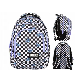 Plecak Szkolny Trzykomorowy Nietoperz Szachownica BackUPG2